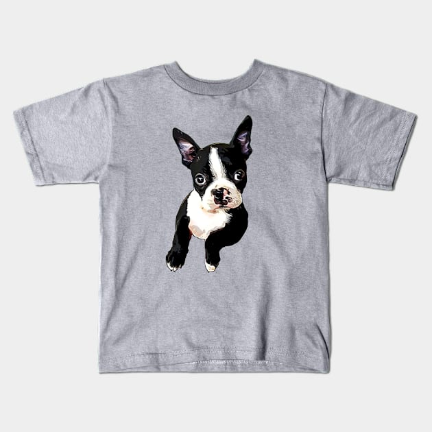 Boston Terrier Cutie Kids T-Shirt by ElegantCat